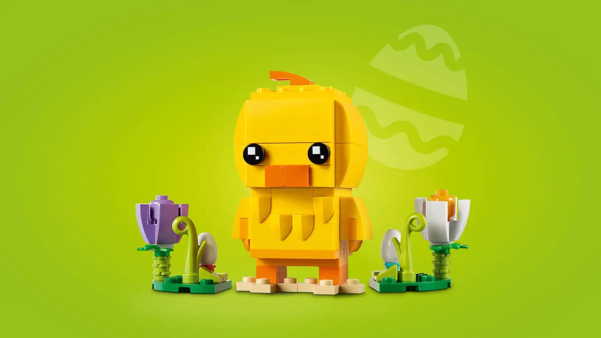LEGO BrickHeadz 40350 Easter Chick Building Kit (120 Pieces) | Easter Scene with Colorful Flowers & Eggs - view 3