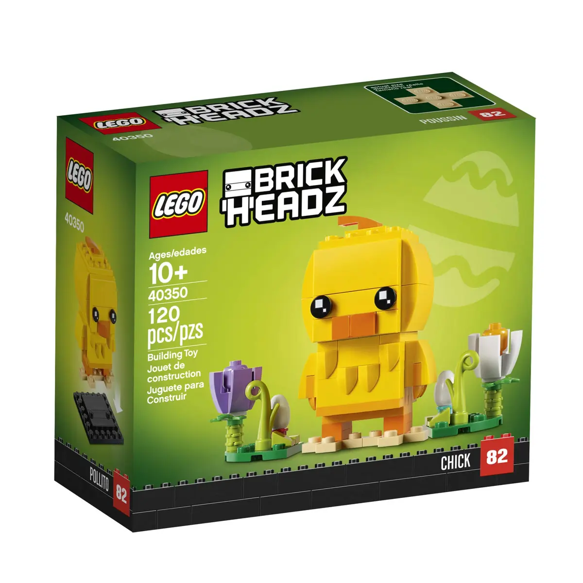 LEGO BrickHeadz 40350 Easter Chick Building Kit (120 Pieces) | Easter Scene with Colorful Flowers & Eggs - view 4