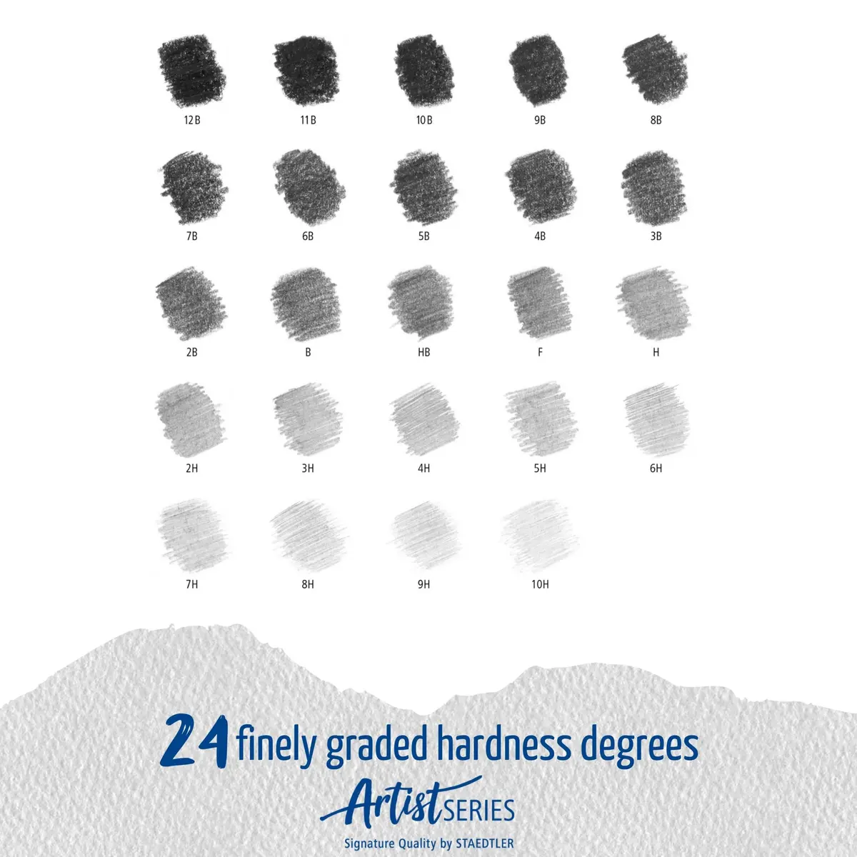 STAEDTLER Mars Lumograph Artist Pencil Set - Pack Of 24, Black | Premium German Drawing Pencils - view 5