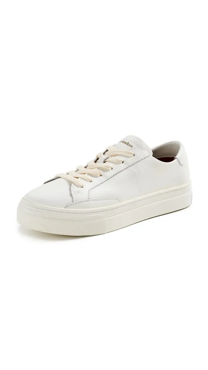 Soludos Ibiza Platform Leather Sneakers, Oasis White | All-Day Comfort & Height Boost - main product image