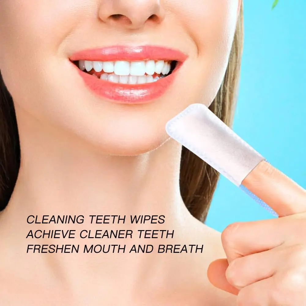 songfir Mint-Flavored Oral Finger Wipes 100 Pcs | Effective Teeth Whitening Tool - view 3