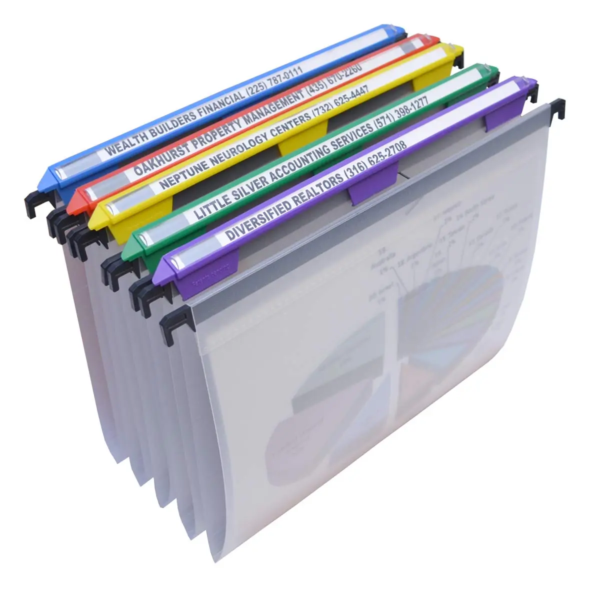 Ultimate Office MagniFile V-Bottom Hanging File Folders, Set of 5 Frost | Polypropylene, Letter Size - main product image