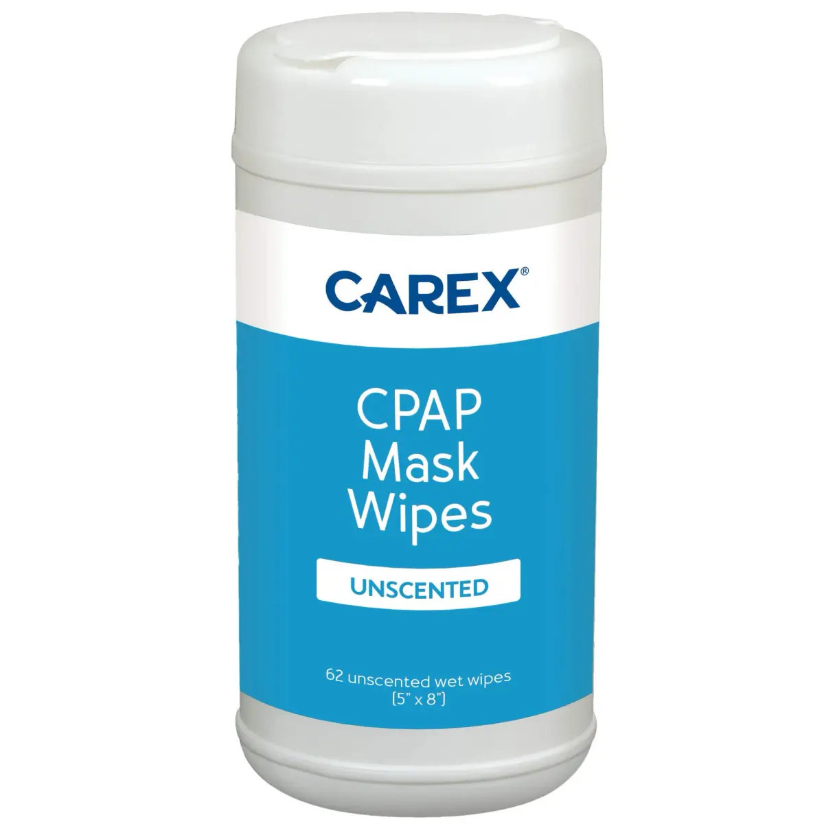 Carex CPAP Mask Wipes - 62 Count Unscented Cotton Wipes | Gentle & Effective CPAP Cleaning - main product image