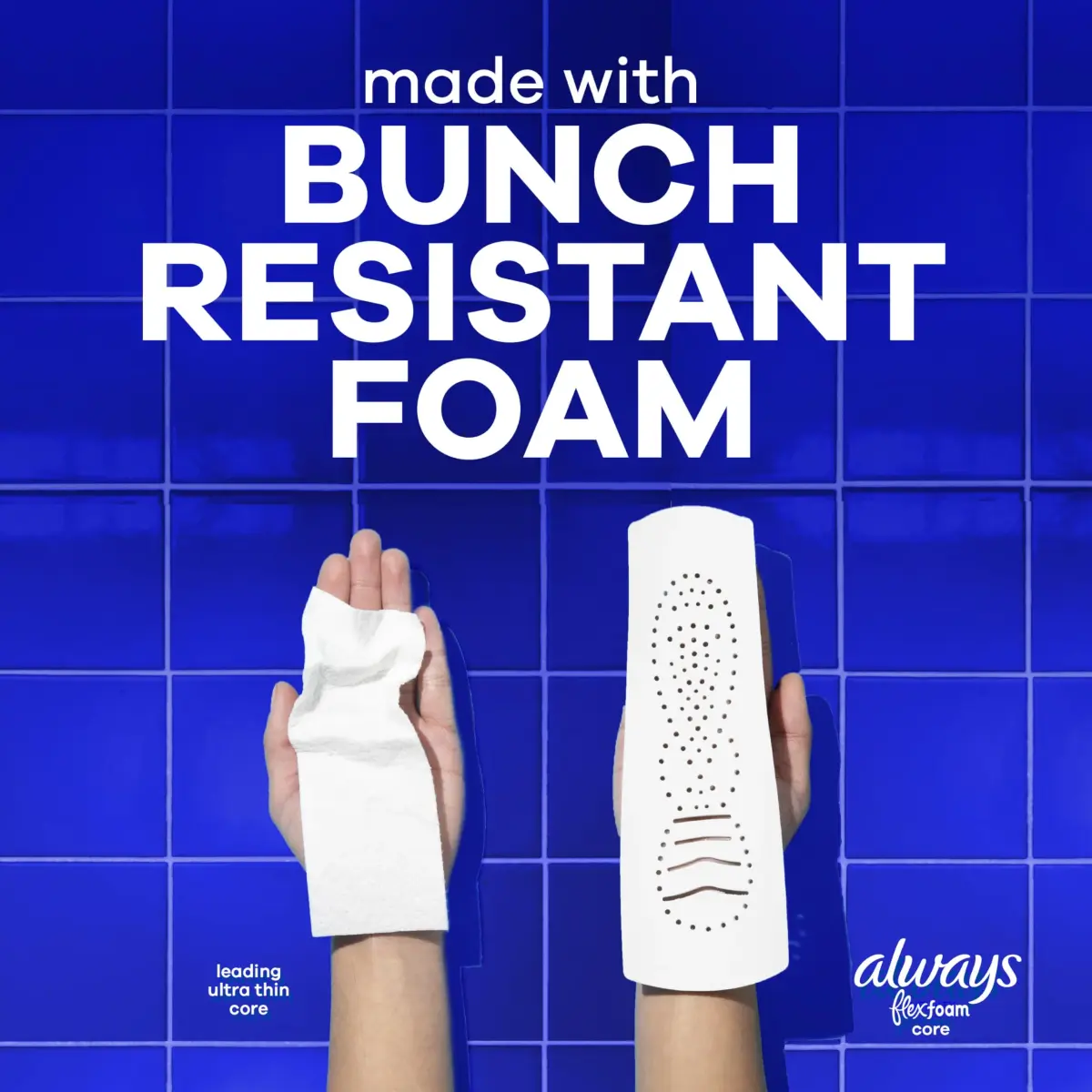 Always Infinity FlexFoam Feminine Pads Size 5 Extra Heavy Overnight Unscented 66 Count | Dermatologist Tested by Skin Health Alliance - view 6