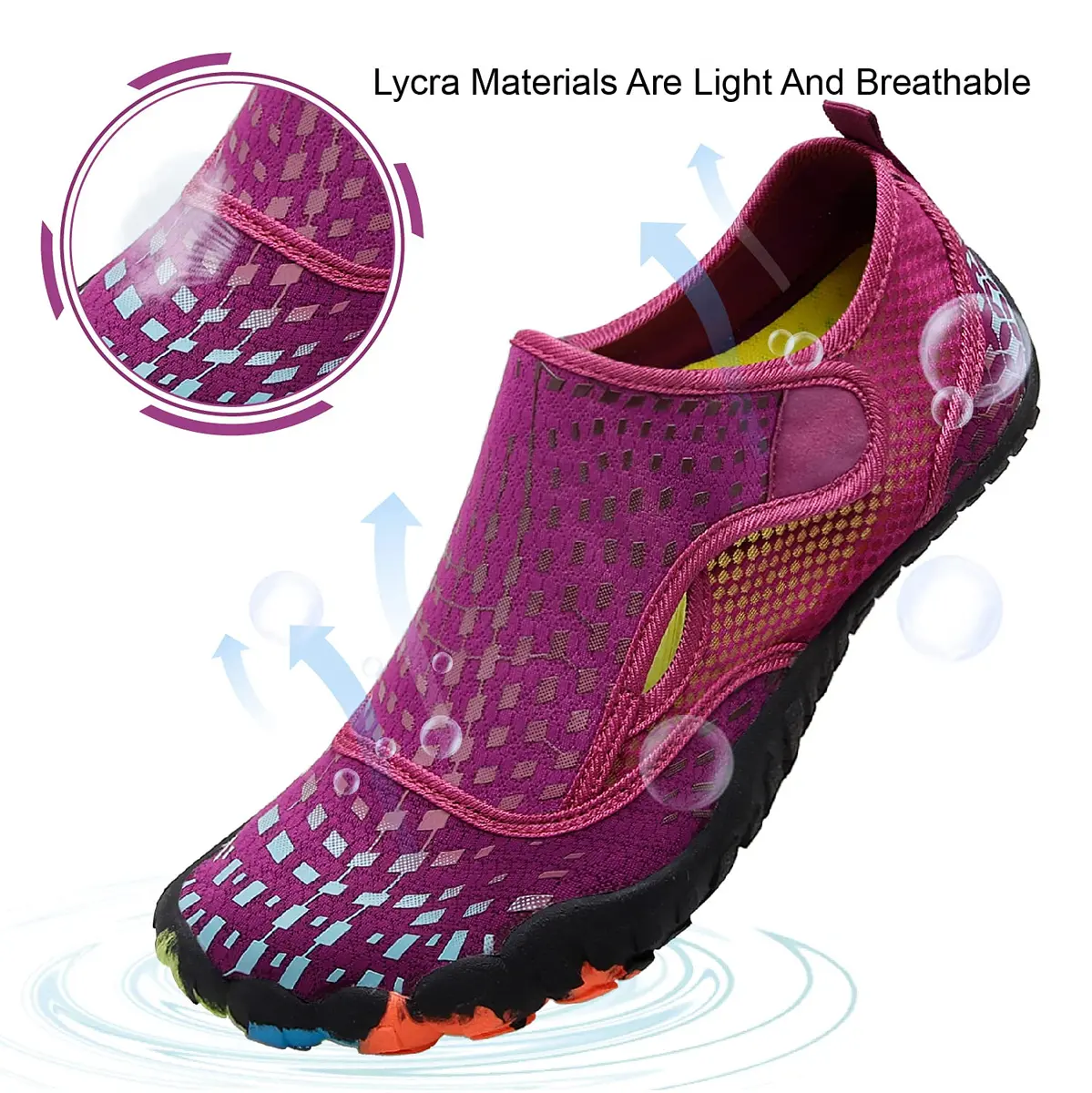 L-RUN Womens Water Sports Shoes for Surfing Walking Yoga Purple 8.5 US | Breathable, Anti-Slip & Quick-Dry - view 4