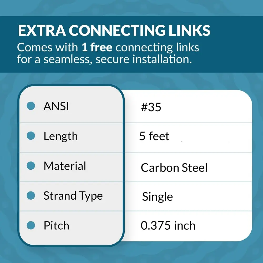 PGN #35 Roller Chain 5 Feet Carbon Steel | Industrial Power Transmission - view 5