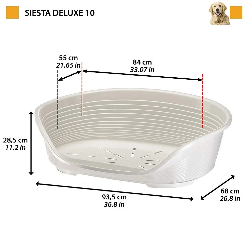 Ferplast Pet Bed, Plastic Dog & Cat Bed Large | Ventilated, Stable & Eco-Friendly 93.5x68x28.5cm - view 3