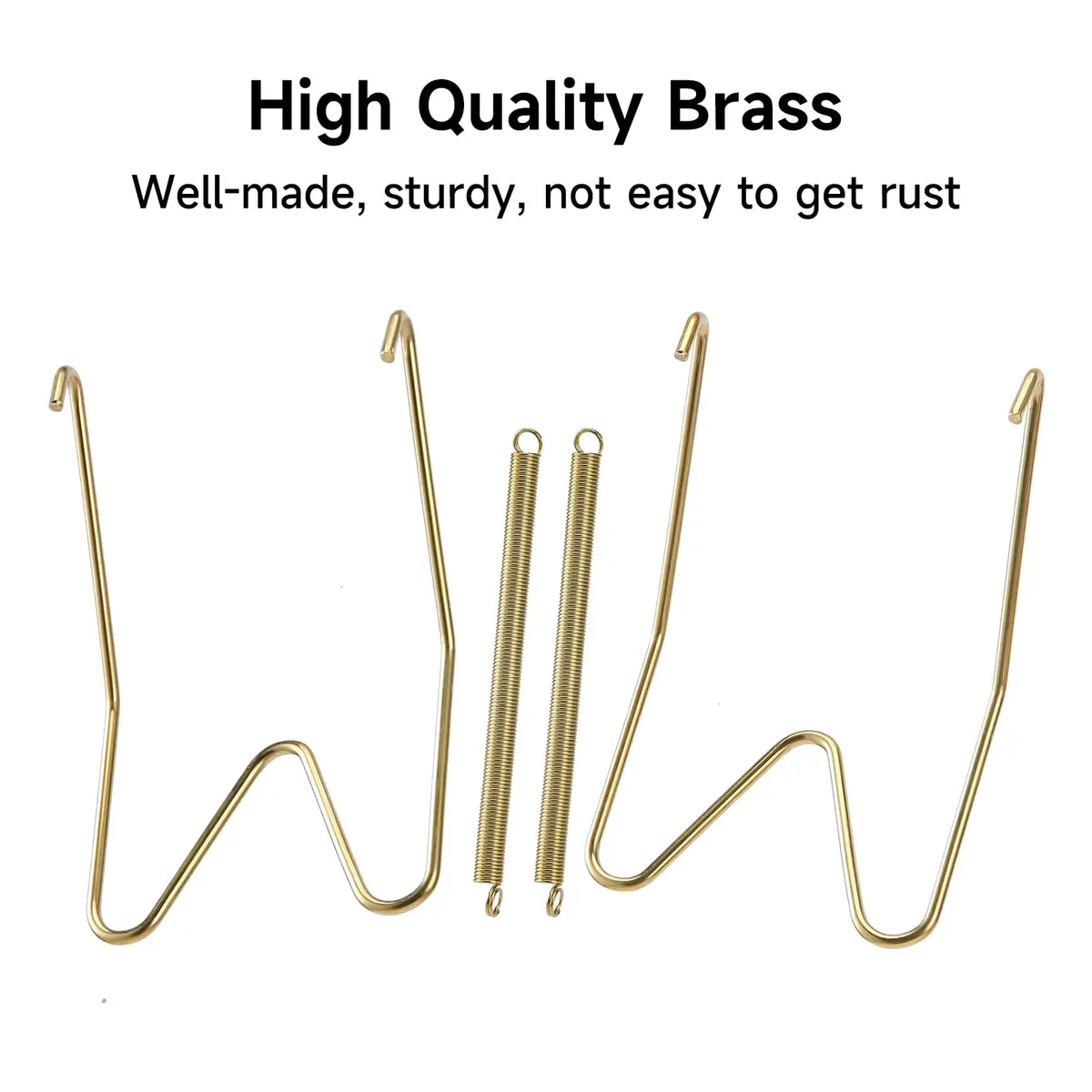 Fasunry 10 Piece Plate Hangers, 10 Inch Brass Wall Plate Hangers, Golden, for 8.5-10.5 Inch Plates - view 4