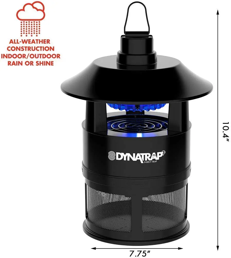 DynaTrap DT160 Electric Insect Trap 1/4 Acre Black | Kills Mosquitoes, Flies, Gnats, Wasps, & Other Flying Insects - view 4