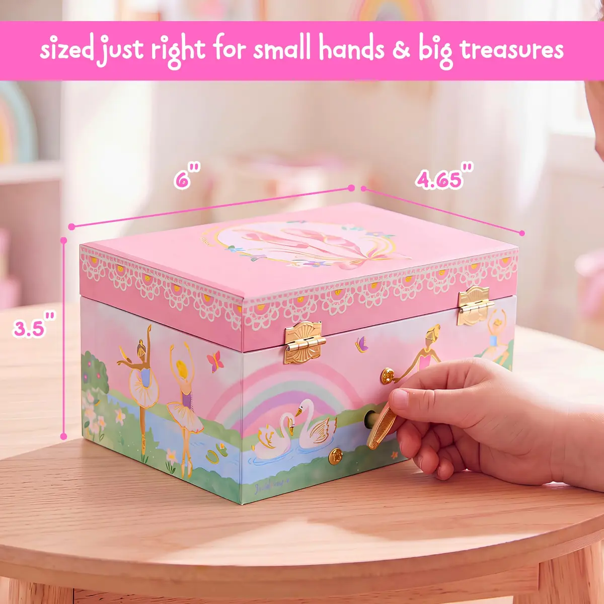 Jewelkeeper Musical Ballerina Jewelry Box for Girls | Twirling Ballerina & Soft Compartments (70-120 chars) - view 8