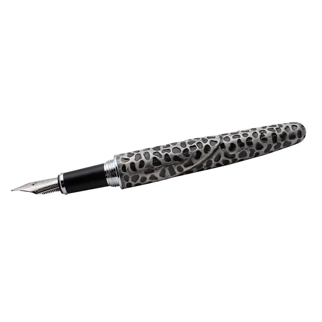 zoohot Leopard Jinhao Fountain Pen Medium Nib Big Heavy Pen & Refill Ink Converter (Ancient Silver) | Signature Gift Collection - view 4