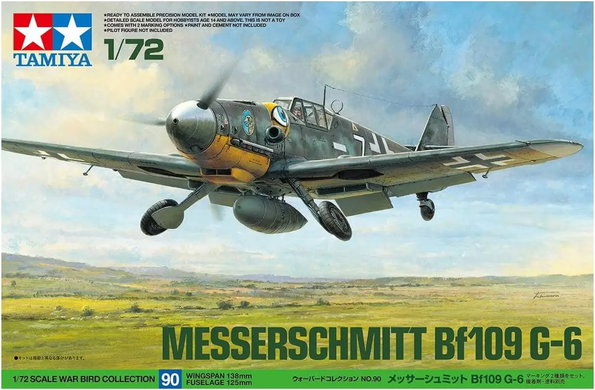 Tamiya 60790 1/72 Messerschmitt BF109 G-6 Plastic Model Airplane Kit | WWII Fighter Replica, 1/72 Scale, Assembly Required - view 5