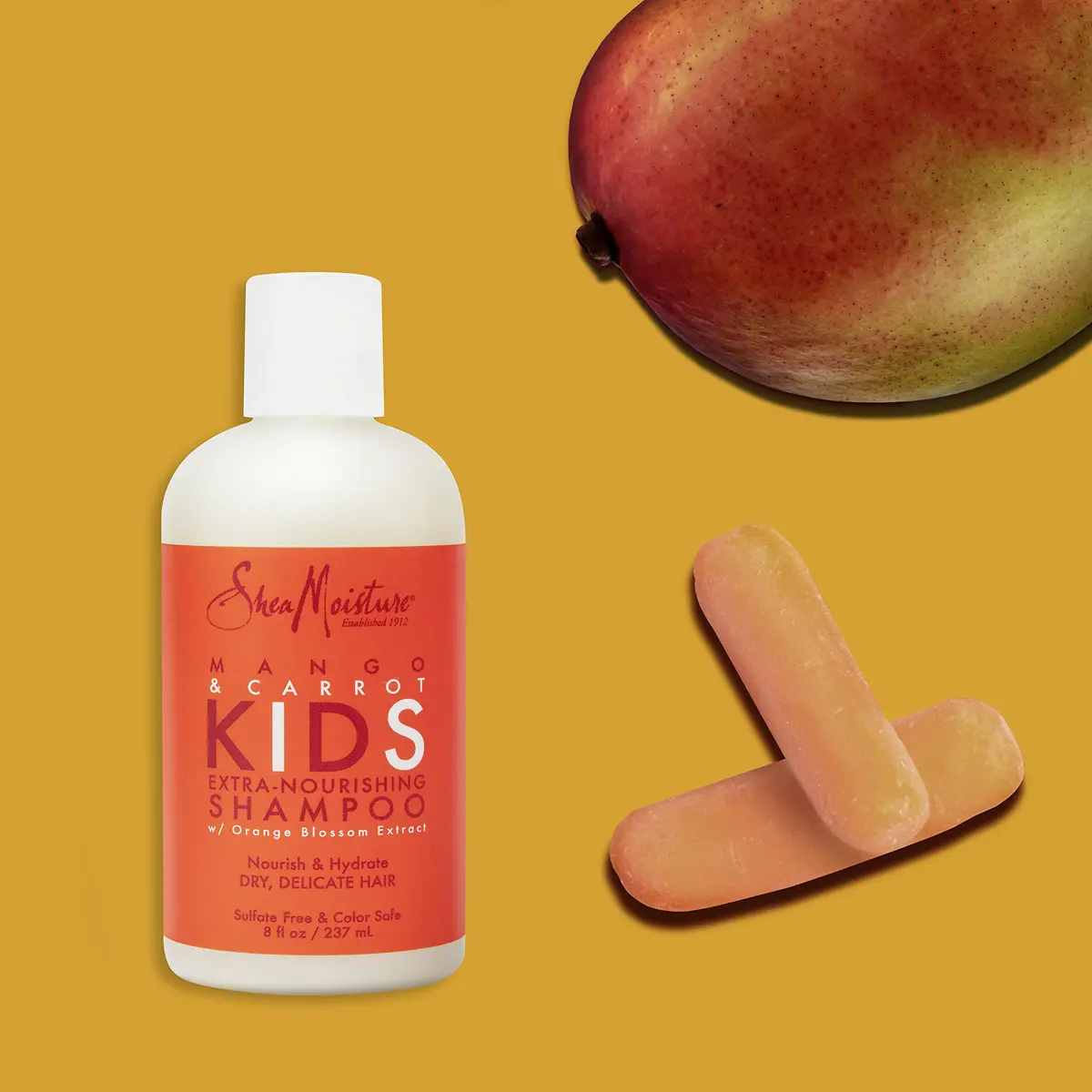 Shea Moisture Kids Mango & Carrot Extra Nourishing Shampoo 237ml (8 Fl Oz) | Gentle Cleansing for Delicate Curly Hair - view 9