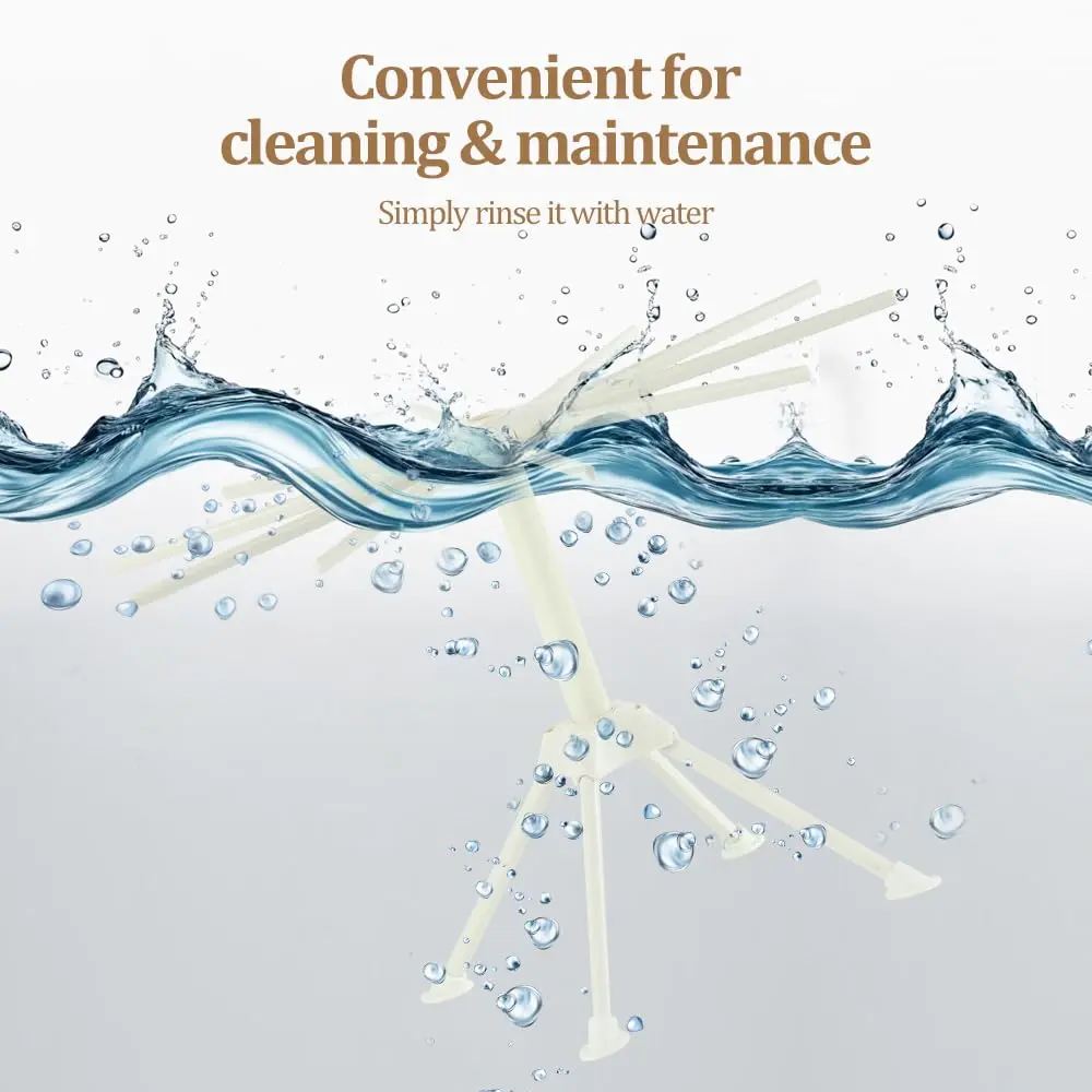 Ourokhome Collapsible Pasta Drying Rack, Plastic Foldable Stand for Kitchen with 10 Arms | Space Saving & Stable - view 5