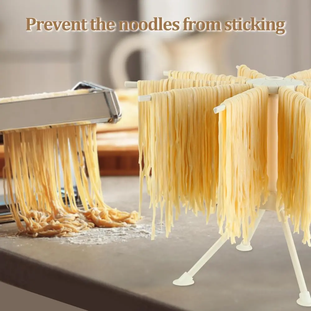 Ourokhome Collapsible Pasta Drying Rack, Plastic Foldable Stand for Kitchen with 10 Arms | Space Saving & Stable - view 6