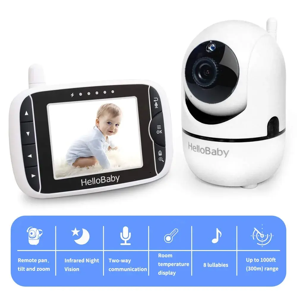 HelloBaby HB65 Video Baby Monitor with 3.2" Screen, No WiFi, Night Vision | Remote Pan-Tilt-Zoom Camera - view 2