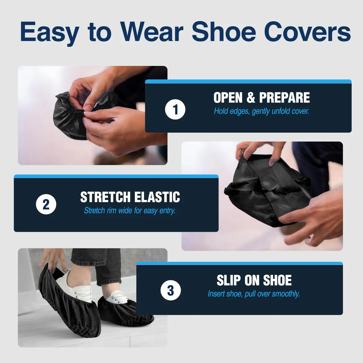 Blue Shoe Guys Disposable Boot & Shoe Covers 100 Pack | Water Resistant, Non-Slip, Recyclable, Large Size Fits Most Shoes - view 9