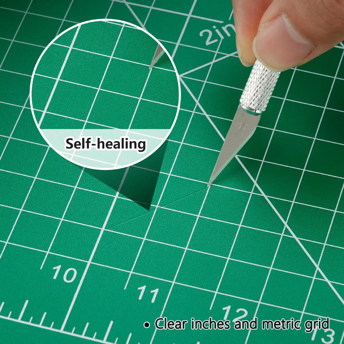 WORKLION 12" x 18" Self Healing PVC Cutting Mat, Double Sided, Gridded Rotary Cutting Board for Craft, Fabric, Quilting, Sewing, Scrapbooking - view 4