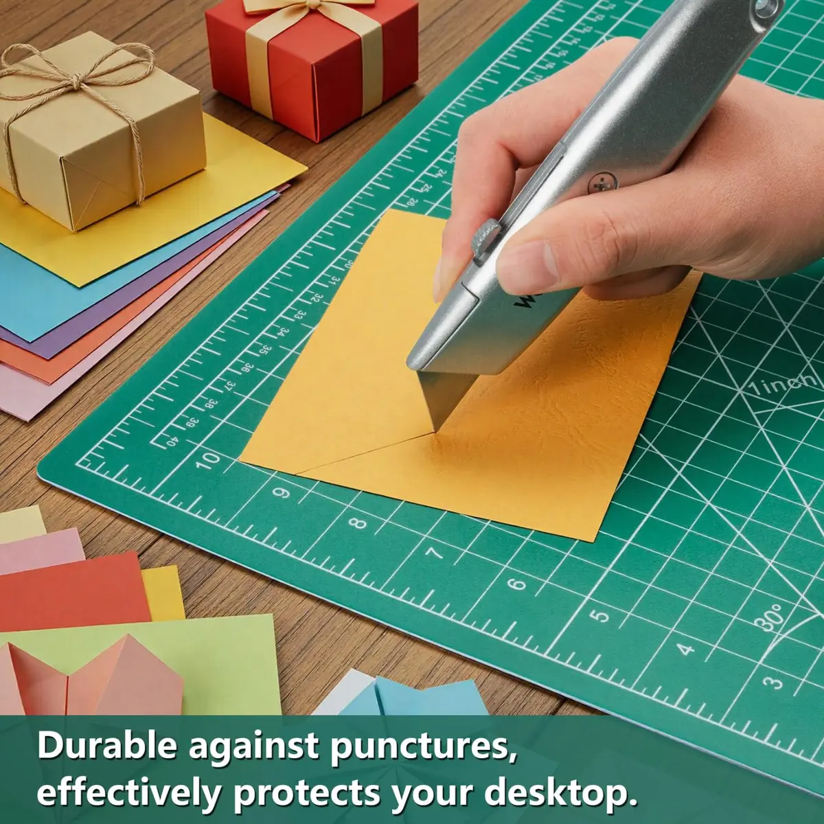 WORKLION 12" x 18" Self Healing PVC Cutting Mat, Double Sided, Gridded Rotary Cutting Board for Craft, Fabric, Quilting, Sewing, Scrapbooking - view 6