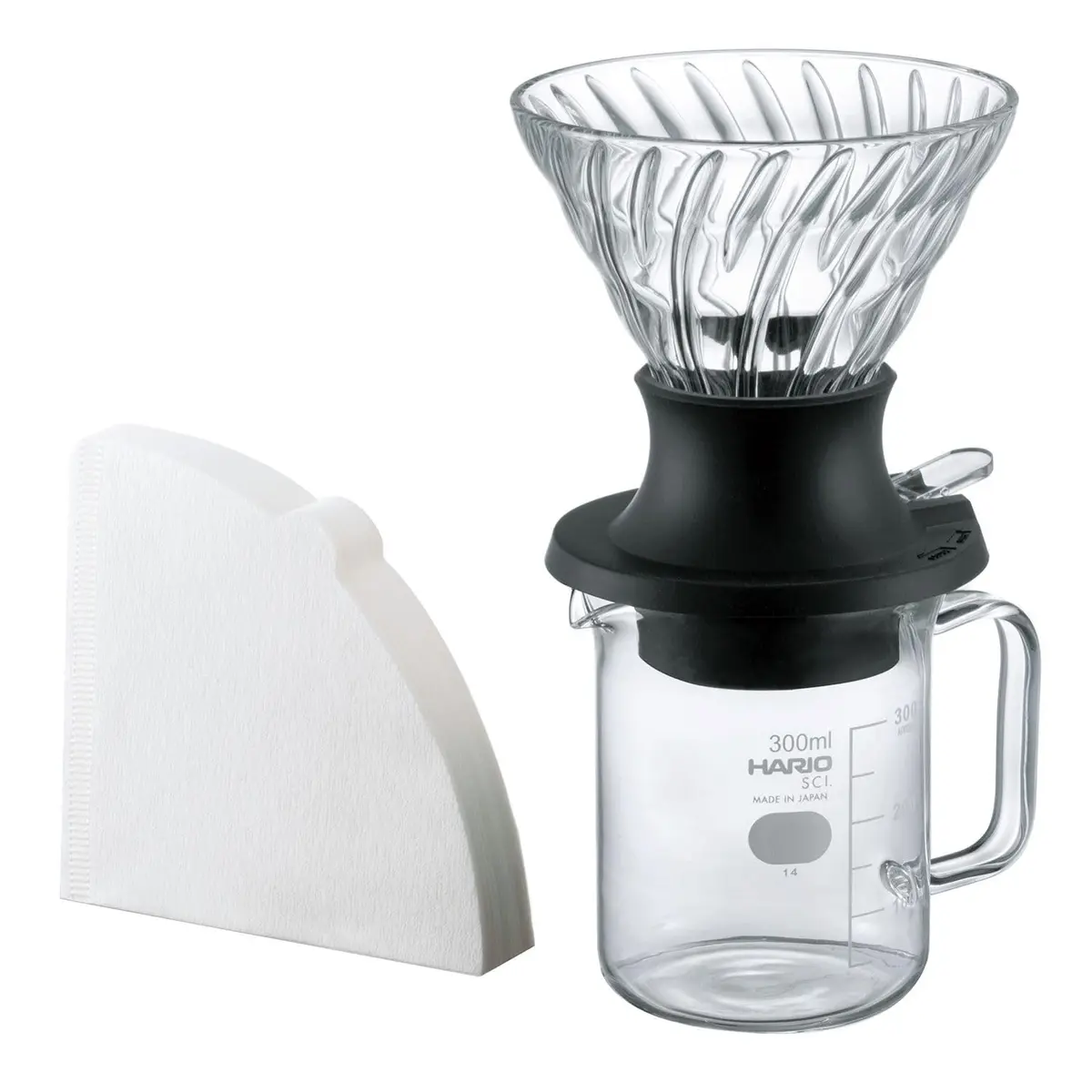 HARIO "Switch" Immersion Dripper Set Size 02 | Hybrid Pour-Over & Immersion Coffee Brewer with 40 Filters & Glass Server - main product image