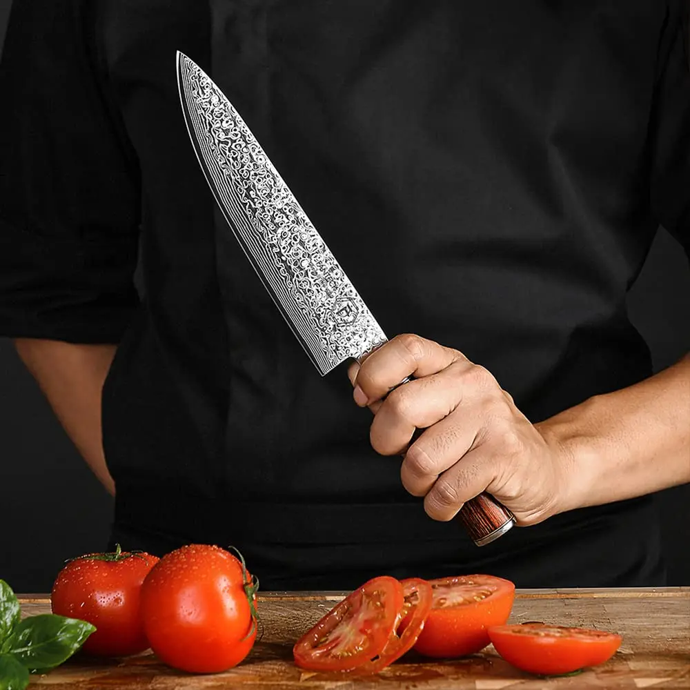 Fanteck Chef Knife 8 Inch | Japanese Damascus VG10 Steel | Pakkawood Handle - view 2
