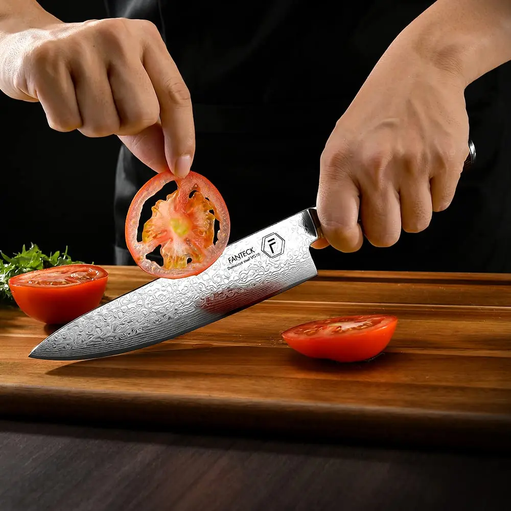 Fanteck Chef Knife 8 Inch | Japanese Damascus VG10 Steel | Pakkawood Handle - view 3
