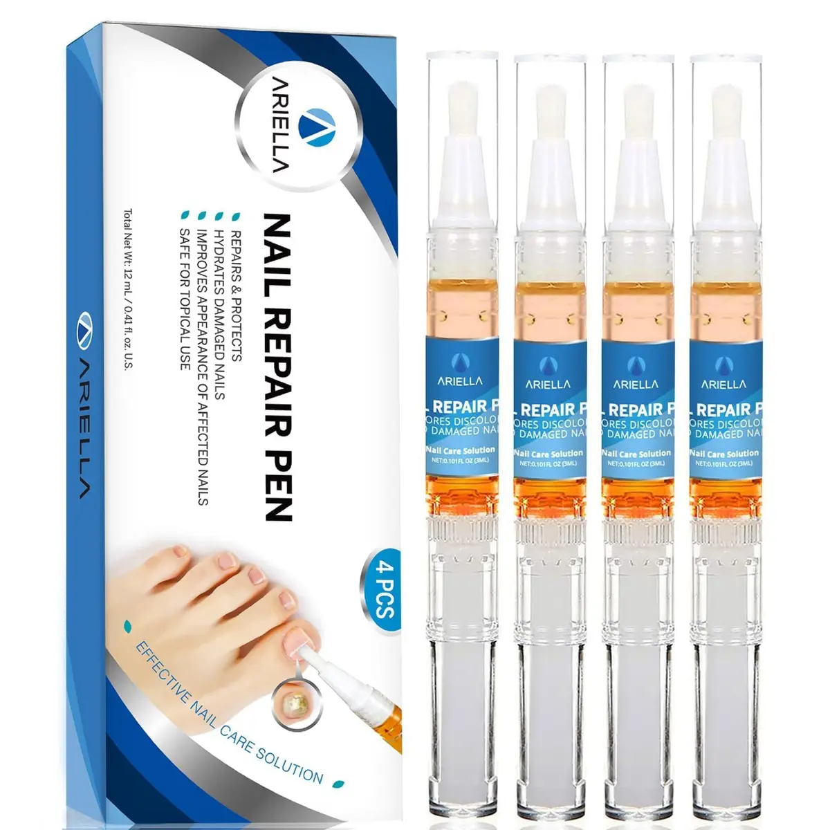 Ariella Toenail Fungus Treatment Extra Strength 12ml | Fungal Nail Repair Pen 4 Pack - main product image