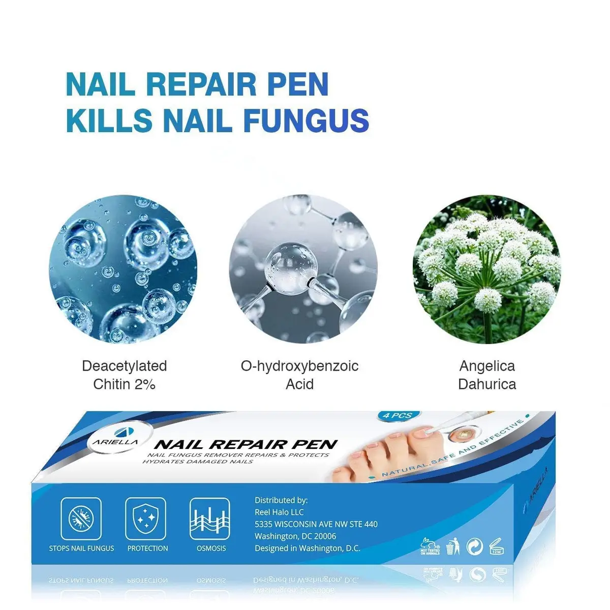 Ariella Toenail Fungus Treatment Extra Strength 12ml | Fungal Nail Repair Pen 4 Pack - view 3