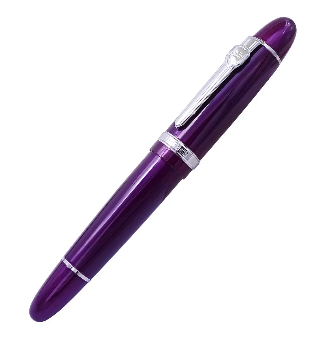Lanxivi Fountain Pen, Fude Bent Nib, Purple Lacquer Silver Trim, 1 Count | Calligraphy & Art - view 3