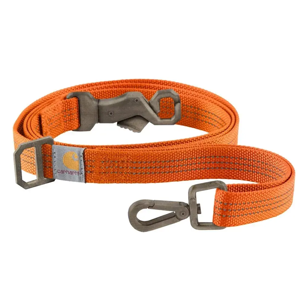 Carhartt Durable Nylon Webbing Dog Leash 1.83 m (6') | Hunter Orange, Large, Reflective Stitching - main product image