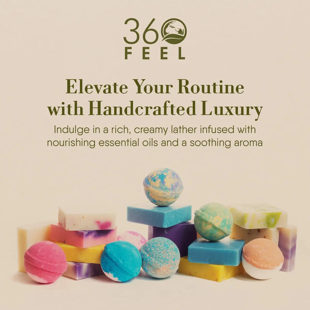 360Feel Floral Handmade Soap Bar 5oz | Exfoliating with Rose Petals & Essential Oils for Sensitive Skin - view 7