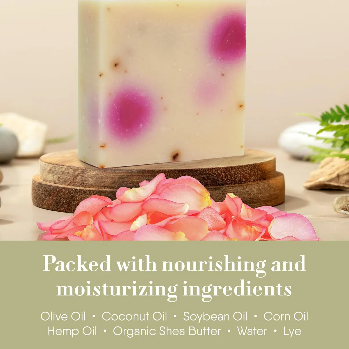 360Feel Floral Handmade Soap Bar 5oz | Exfoliating with Rose Petals & Essential Oils for Sensitive Skin - view 4