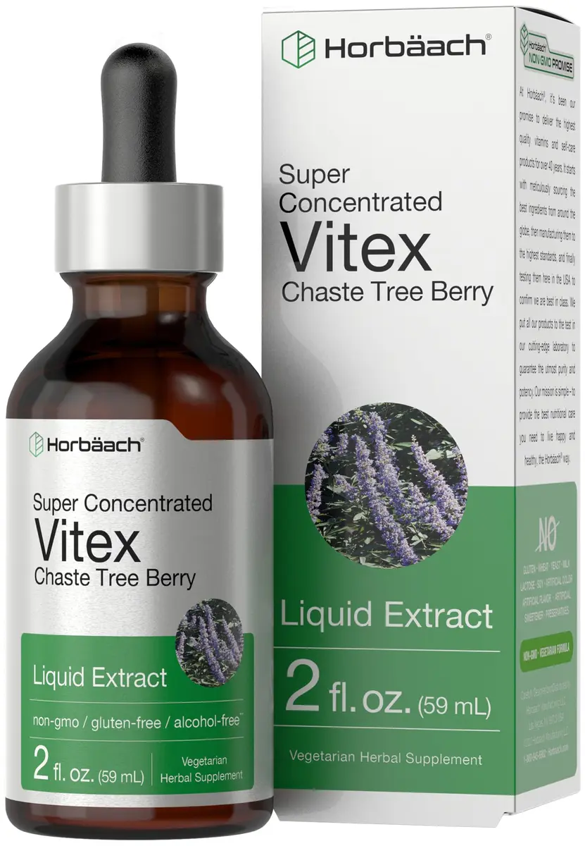 Horbäach Vitex Berry Chasteberry Extract Tincture 2 fl oz | Women's Hormone Support, Alcohol-Free Liquid - main product image