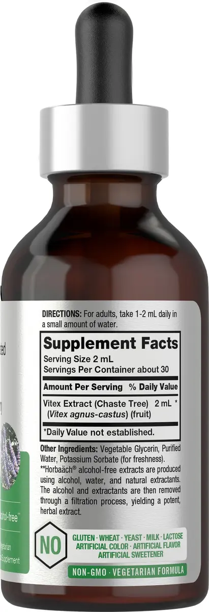 Horbäach Vitex Berry Chasteberry Extract Tincture 2 fl oz | Women's Hormone Support, Alcohol-Free Liquid - view 2