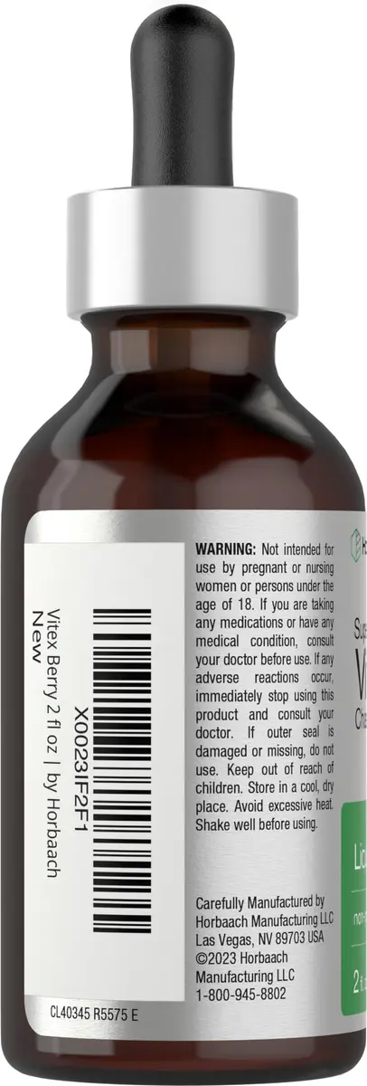 Horbäach Vitex Berry Chasteberry Extract Tincture 2 fl oz | Women's Hormone Support, Alcohol-Free Liquid - view 3