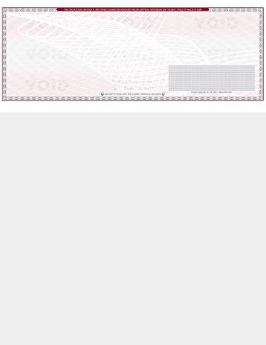 Compuchecks 100 Blank Check Stock Grey/Red Art Deco | High Security, 8.5 x 11 inches, 70# Paper (100 check sheets) - main product image