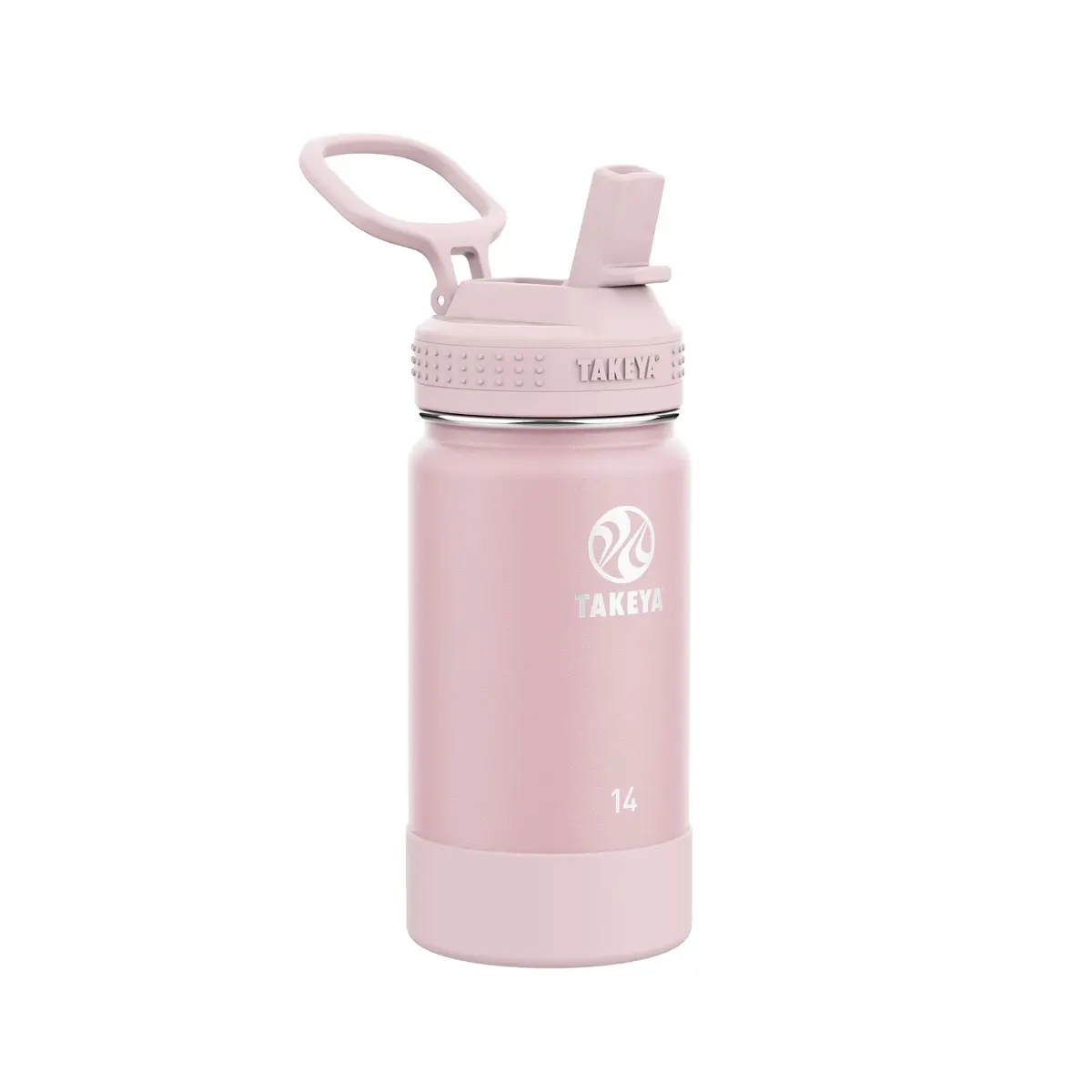 Takeya Kids Water Bottle 14 oz Stainless Steel Double Wall Insulation BPA-Free Leakproof Straw Handle Reusable - main product image