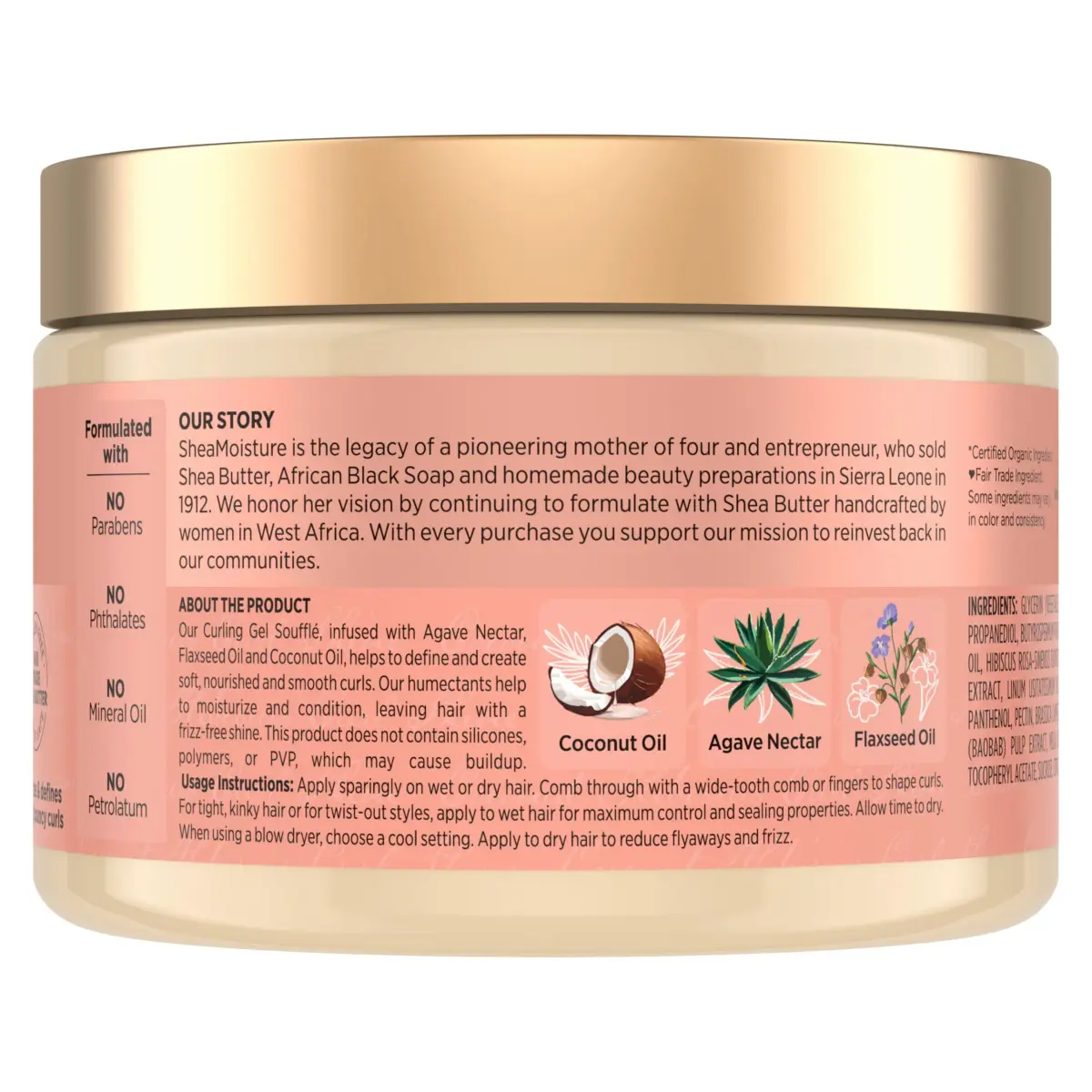 Shea Moisture Coconut & Hibiscus Curling Gel Soufflé 355ml (12 fl oz) | Defines Curls, Controls Frizz - view 2