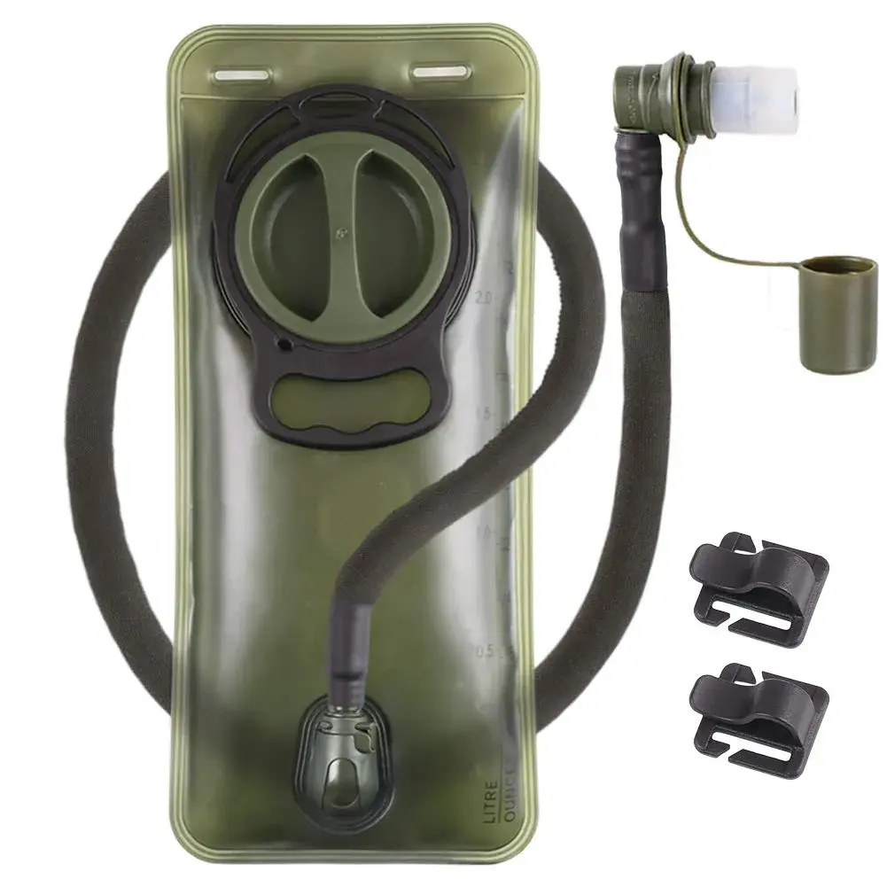 LANNEY 2L Hydration Bladder with Insulated Tube | Military Green Water Storage Bag for Hiking Backpacks - main product image