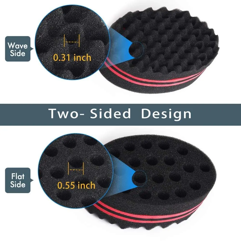 BE BIGEDDIE Magic Sponge Brush for Afro Curls 6.29 Inch | Twist Sponge with Pick Comb (2 PACK) - view 2