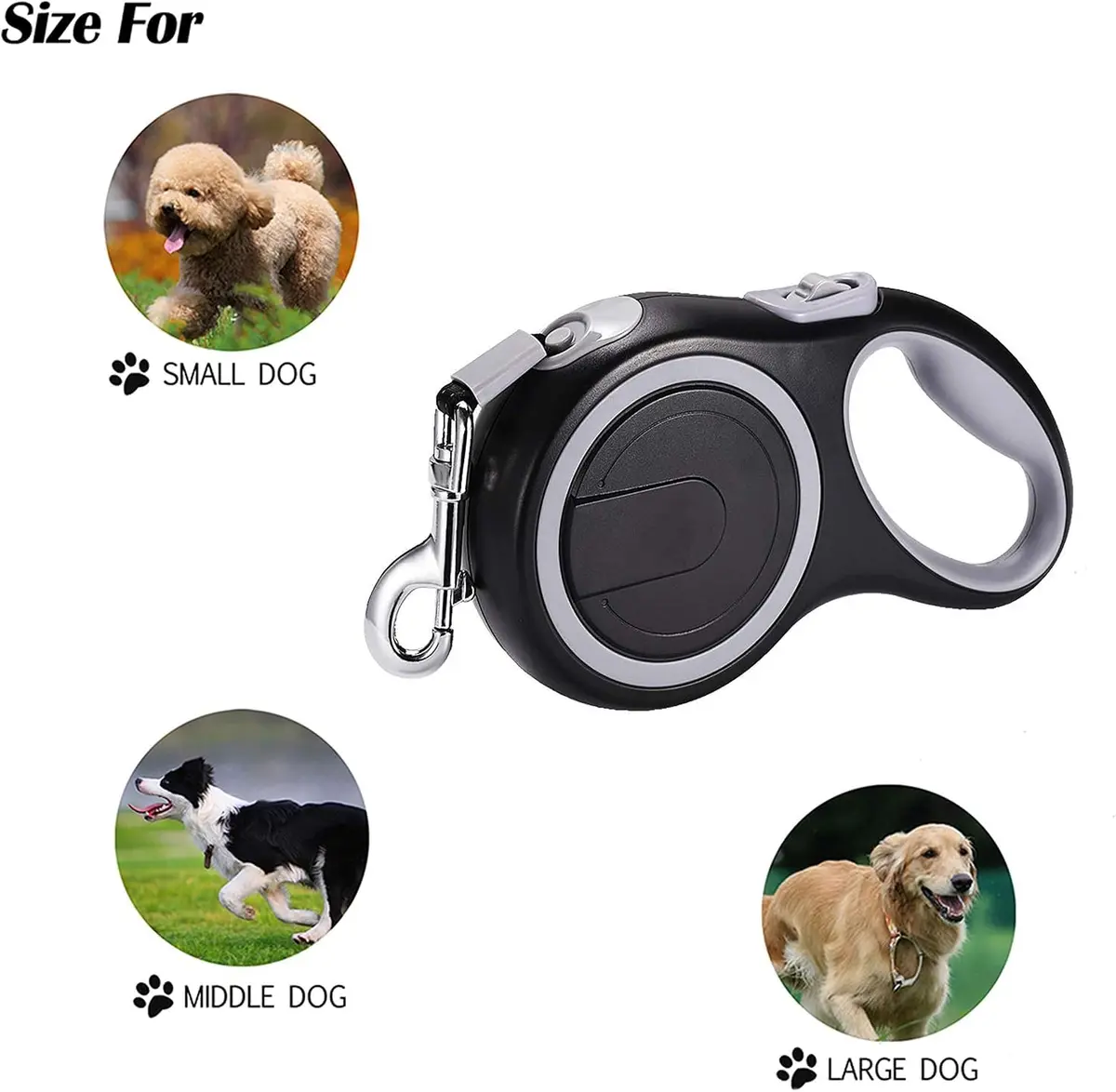 EC.TEAK Retractable Dog Leash 26 ft | Heavy Duty Nylon & TPE Handle for Medium & Large Dogs - view 6