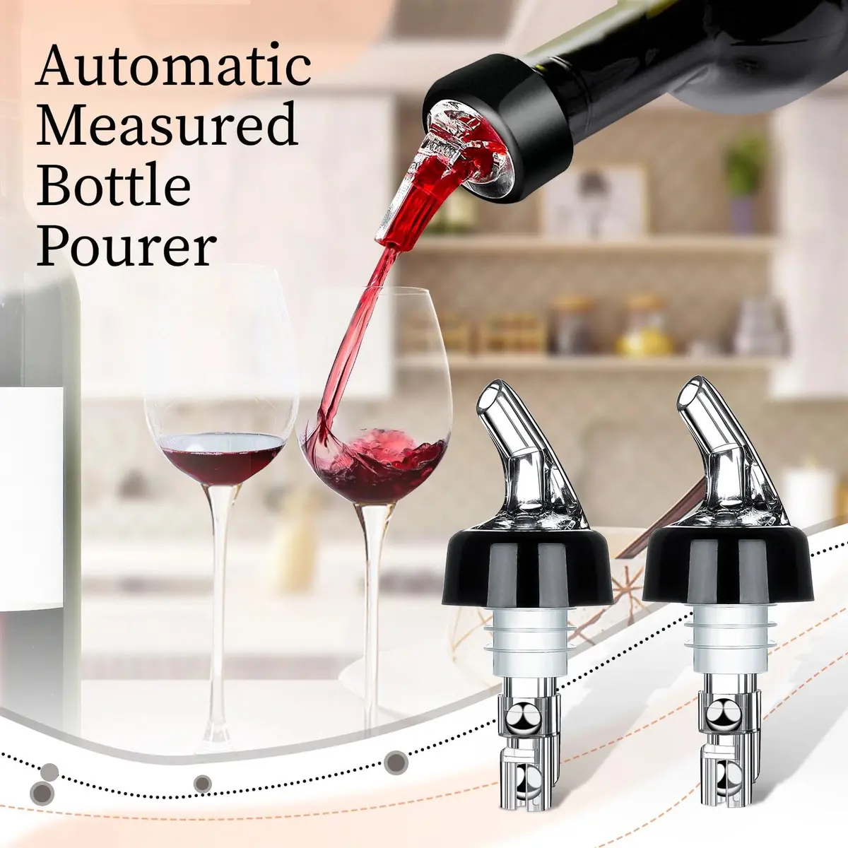 SuproBarware Automatic Measured Bottle Pourer 1oz | Accurate Liquor Dispenser for Home & Bar - view 4