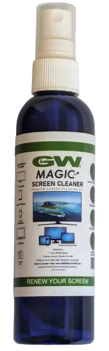 GW Deluxe Magic Screen Cleaner Kit for Ultra HD 4k HDR OLED TV, Laptop and Tablet Screens with 2 Premium Microfiber Cloths and Larger Spray Bottle | Safe, Effective & Large-Size - view 7