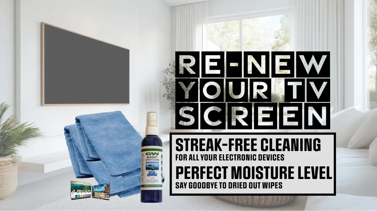 GW Deluxe Magic Screen Cleaner Kit for Ultra HD 4k HDR OLED TV, Laptop and Tablet Screens with 2 Premium Microfiber Cloths and Larger Spray Bottle | Safe, Effective & Large-Size - view 2