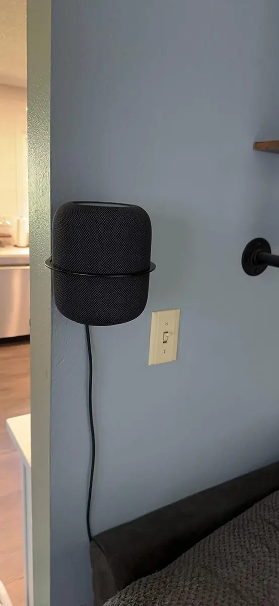 ALLICAVER Black Metal Wall Mount Compatible with Apple HomePod 2nd Gen Speaker Holder | Space-Saving Wall Mount for HomePod - view 5