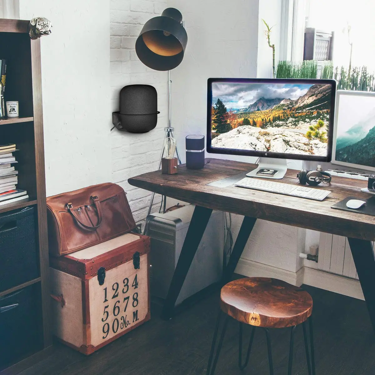 ALLICAVER Black Metal Wall Mount Compatible with Apple HomePod 2nd Gen Speaker Holder | Space-Saving Wall Mount for HomePod - view 6