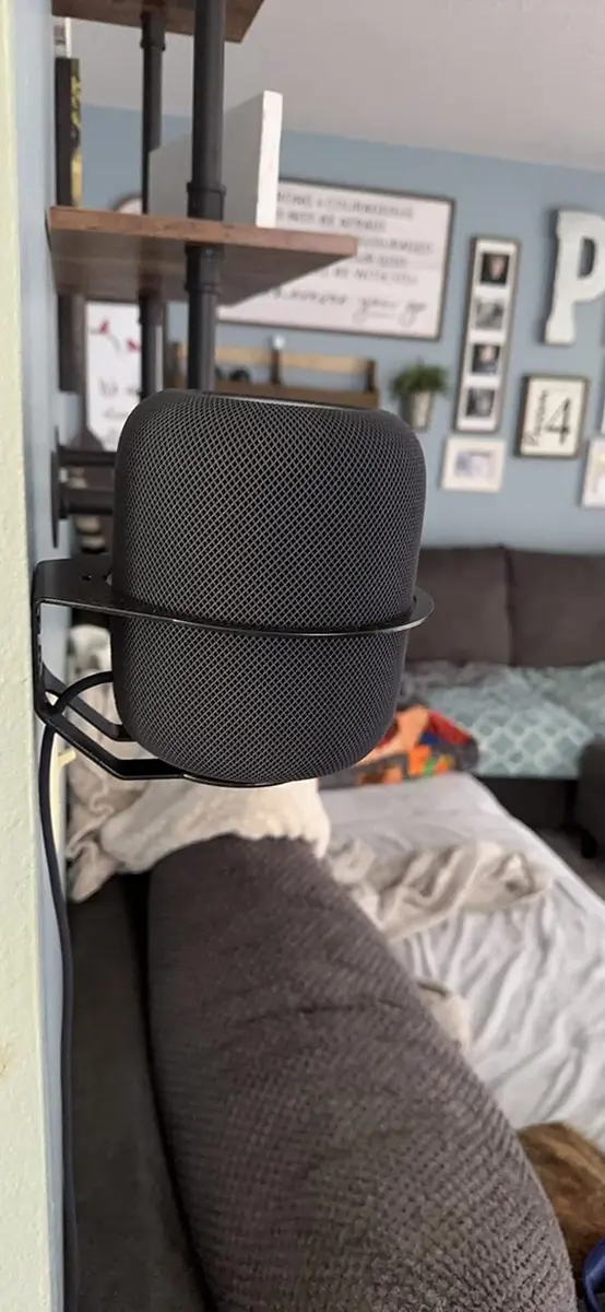 ALLICAVER Black Metal Wall Mount Compatible with Apple HomePod 2nd Gen Speaker Holder | Space-Saving Wall Mount for HomePod - view 7