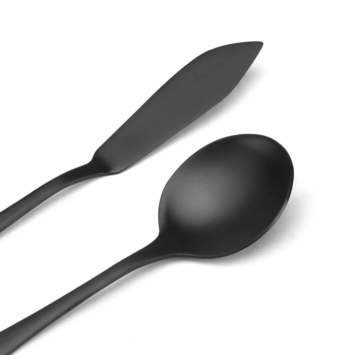 Sharecook 5-Piece Matte Black Flatware Set | Durable Stainless Steel Dining Cutlery (18/0, Satin Finish) - view 3