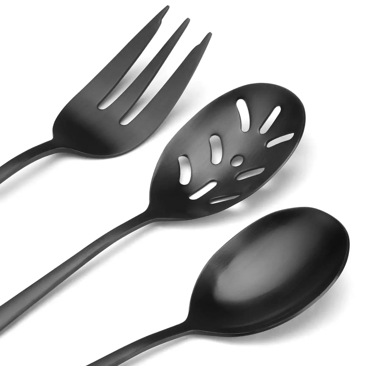 Sharecook 5-Piece Matte Black Flatware Set | Durable Stainless Steel Dining Cutlery (18/0, Satin Finish) - view 4