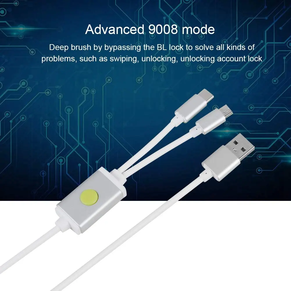 FOSA Deep Flash Cable for Phone Open Port 9008 Mode | Compatible with BL Locks & CPU (Approx. 0.9m, White) - view 3